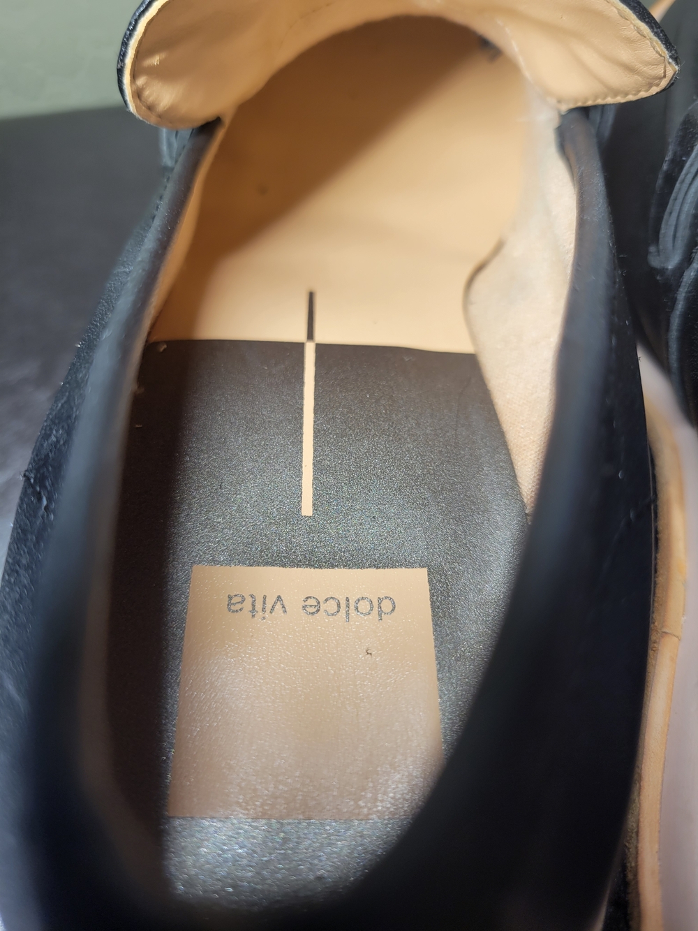 Dolce Vita Black Platform Loafers with Gold Chain WM Size 9 - Picture 6 of 7